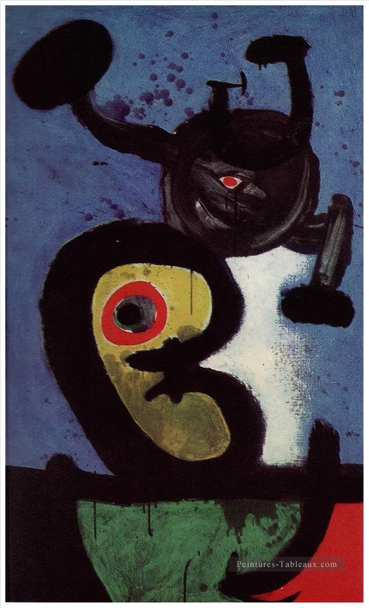 Caractère et oiseau dans la nuit Joan Miro Peintures à l'huile
